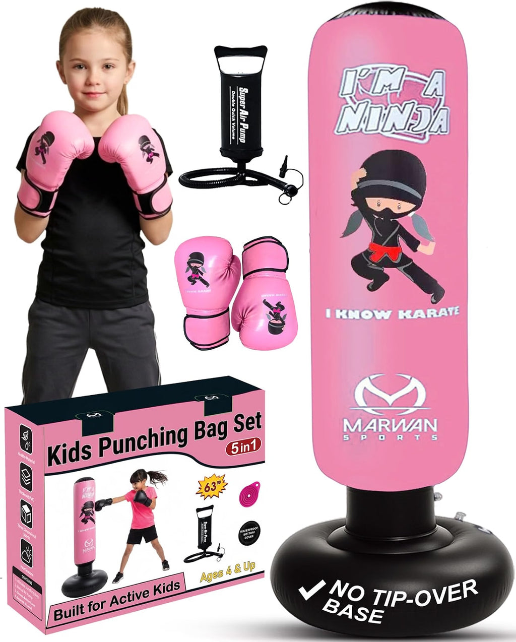 Pink Ninja Punching Bag product info, ADHD and autism sensory toy features