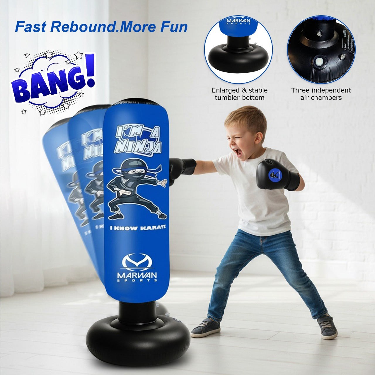 Ninja Punching Bag for Kids 4-12 | ADHD & Autism Friendly – Marwan