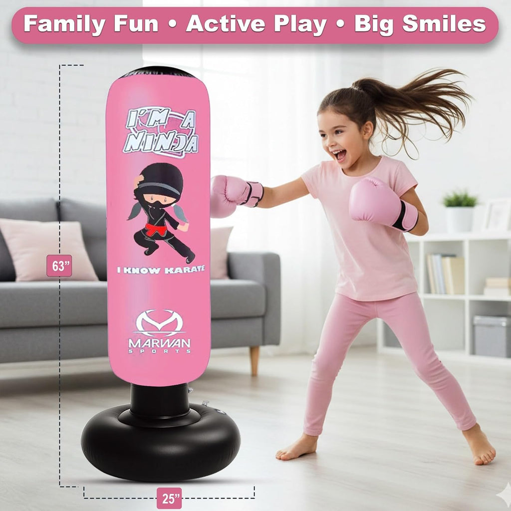 Pink Ninja Punching Bag sensory benefits, calming proprioceptive play for kids