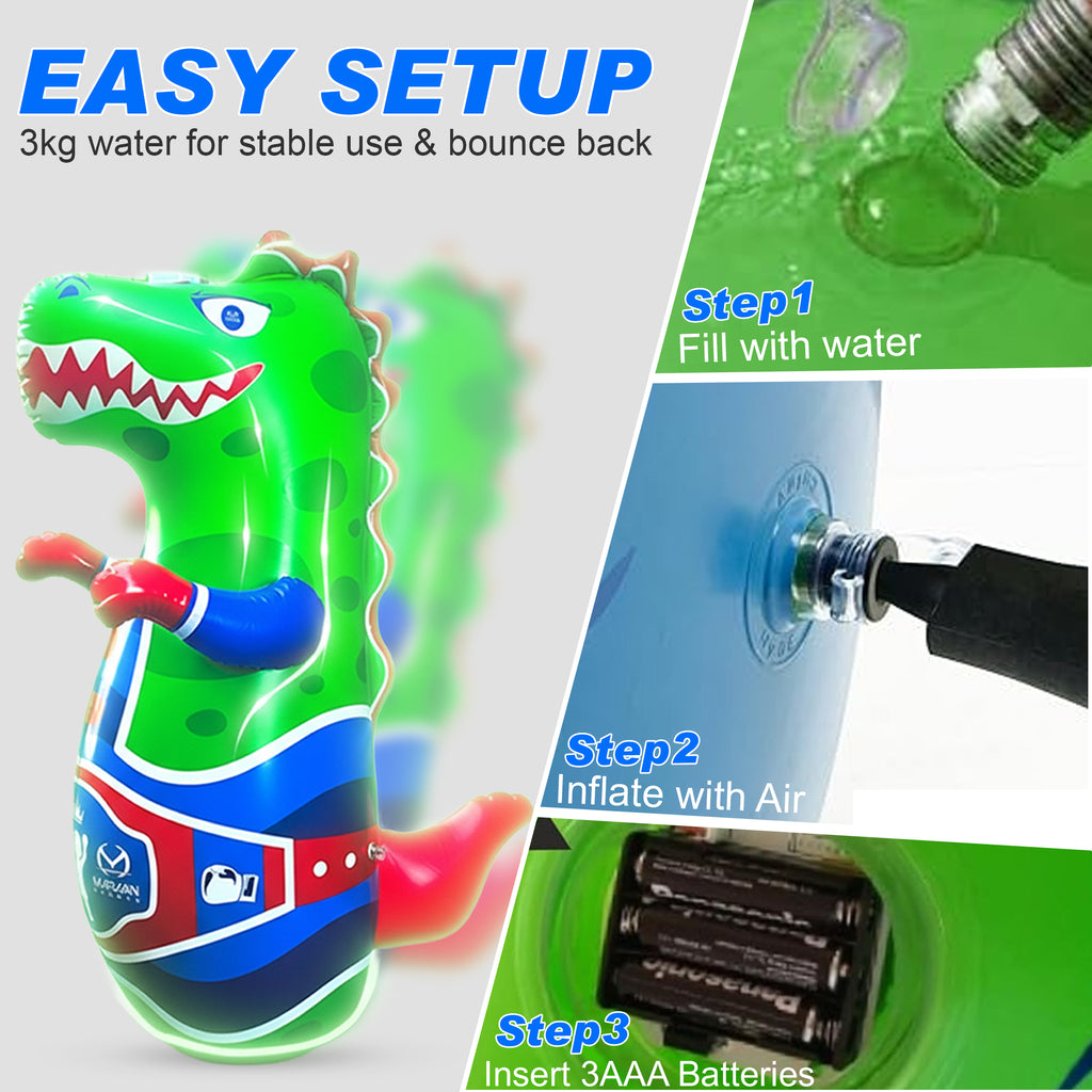 Dinosaur Light &amp; Roar Punching Bag for Kids (Ages 3–8)